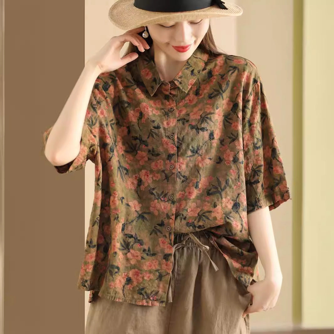 Retro Cotton Linen Shirt