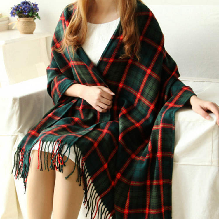 Women's Cashmere-like Plaid Scarf
