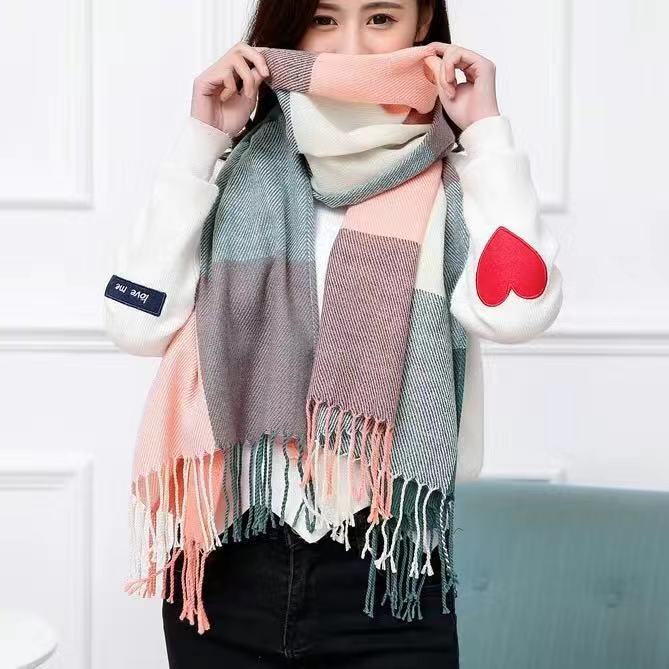 Women's Cashmere-like Plaid Scarf
