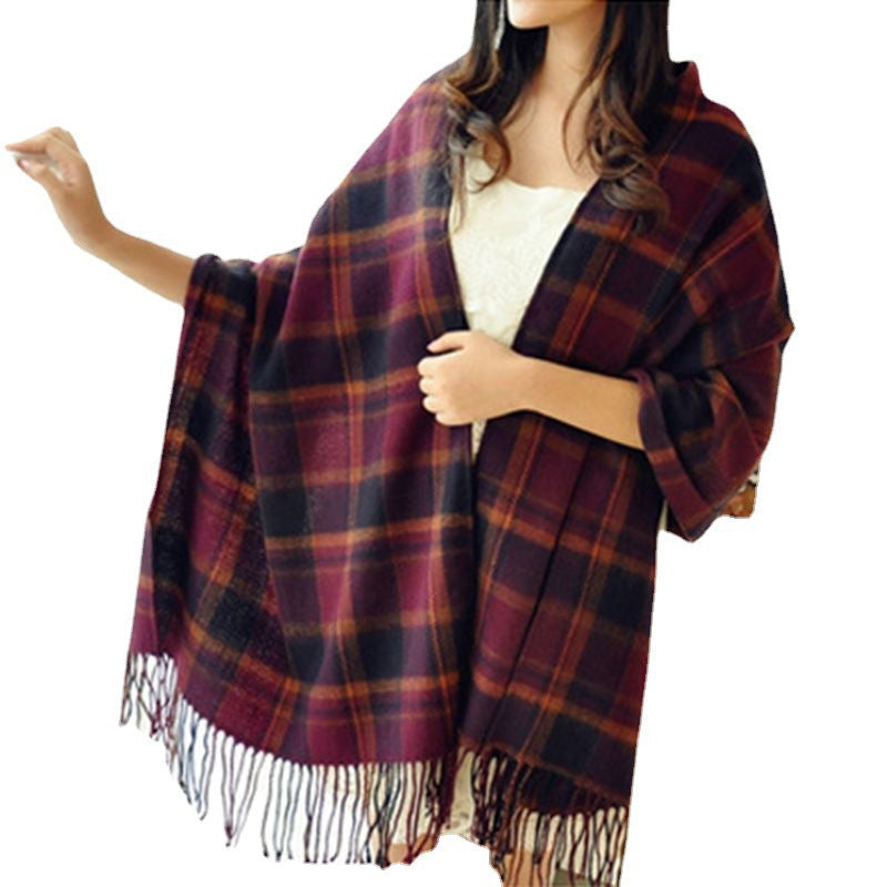 Women's Cashmere-like Plaid Scarf