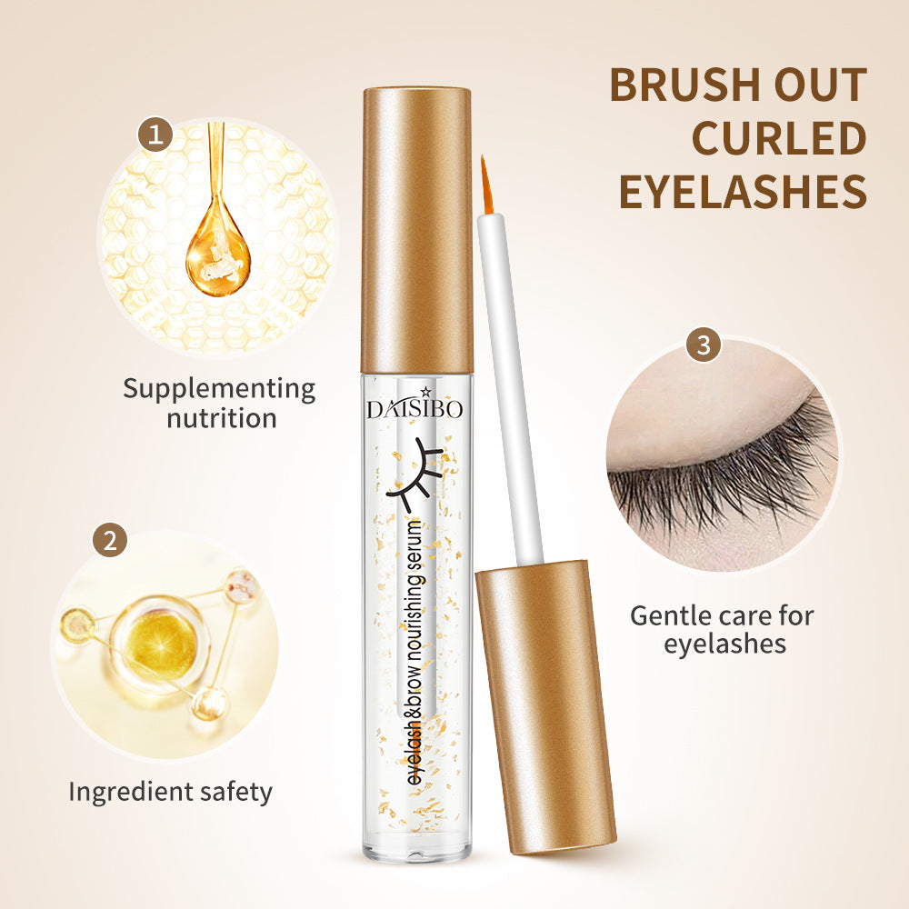 2 pc Gold Foil Plain Black Thick Natural Eyelash Growth Solution