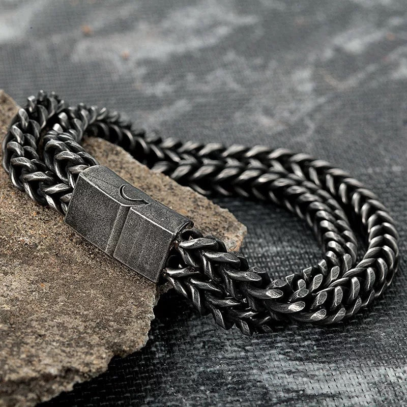 Black Vintage Mens Bracelet