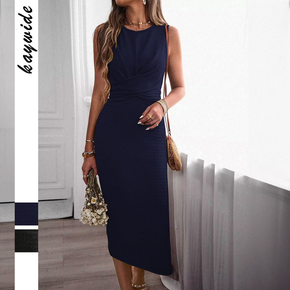 Ladies Pleated Slim Fit Dress