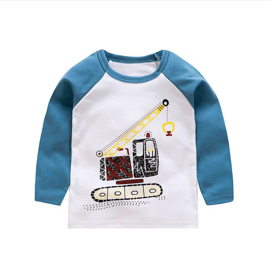 Children's Long Sleeve Casual Cartoon Round Neck Top