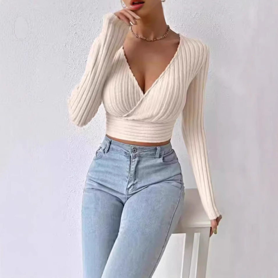 Ladies Long Sleeve Knitted Sweater