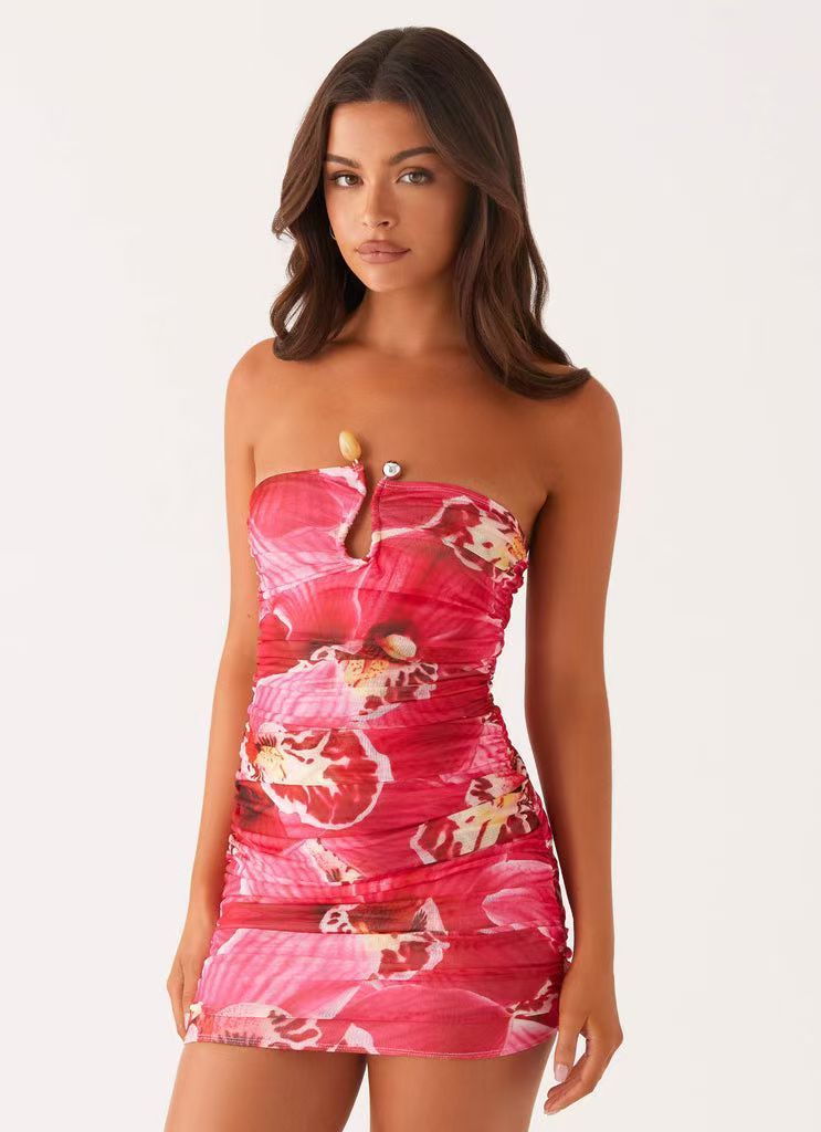 Slim-fit Pleated Sheath Skirt