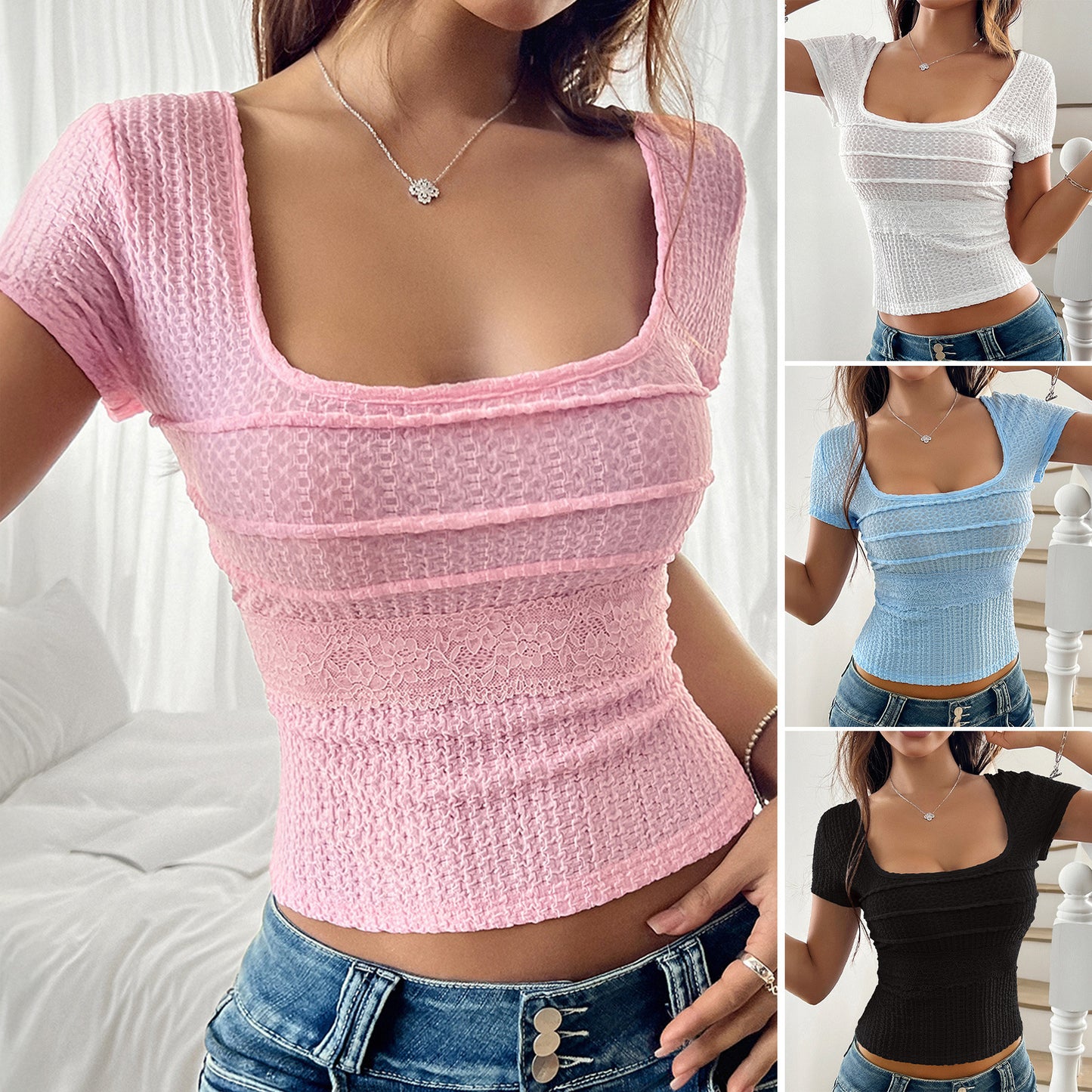 Casual Bow Short-sleeved Top For Women