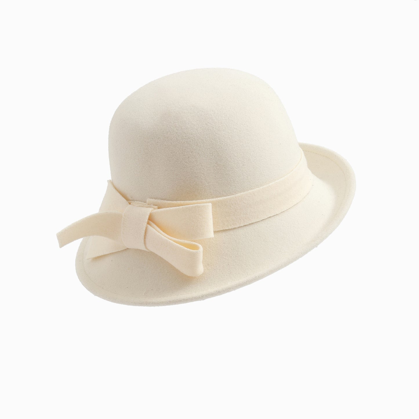 Women's French-style Elegant Retro Woolen Bowler Hat