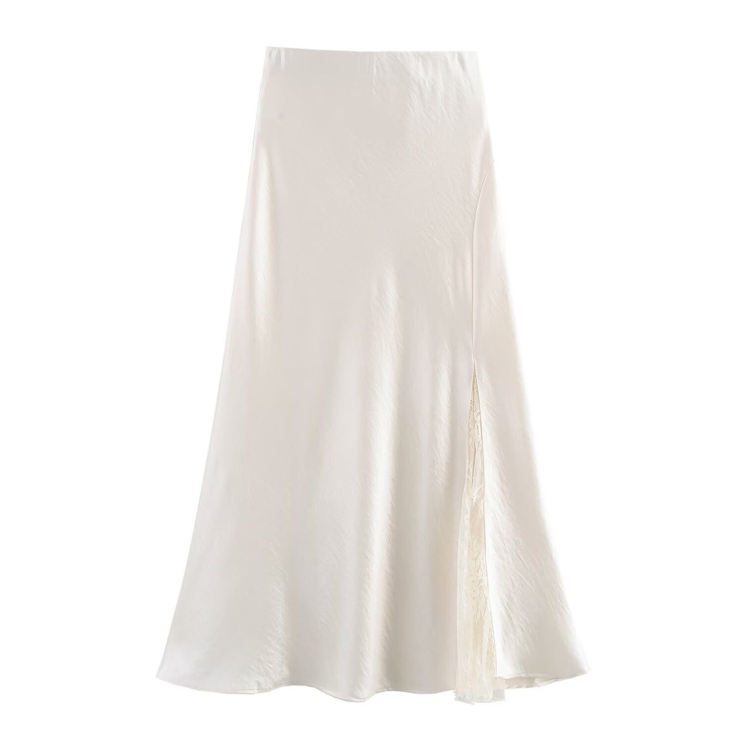 One-side Lace Satin Skirt