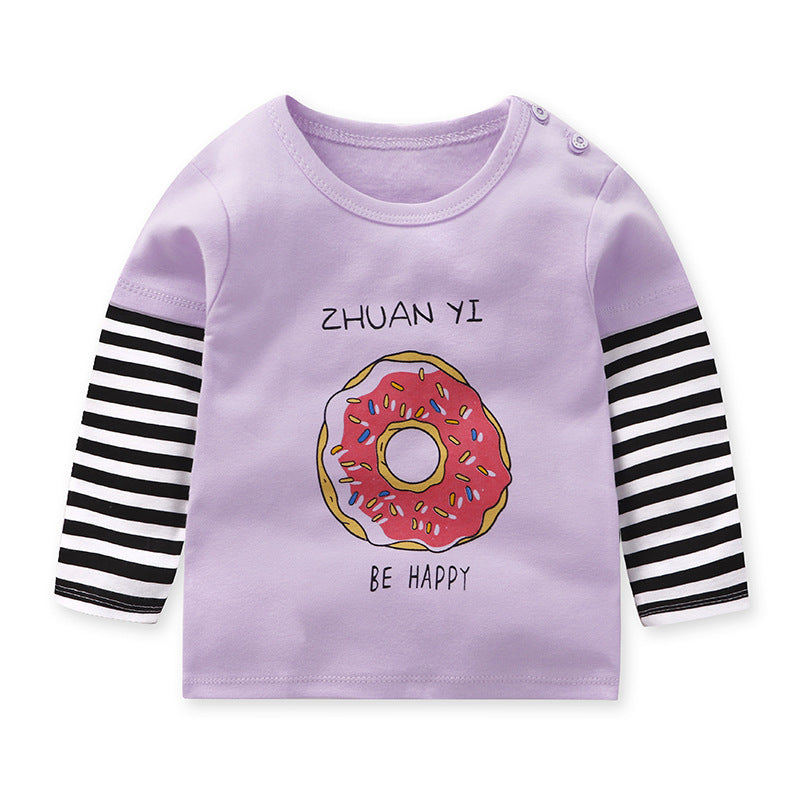 Children's Long Sleeve Casual Cartoon Round Neck Top