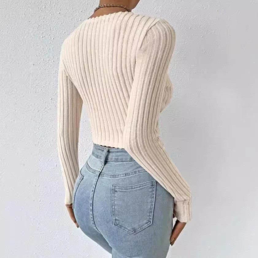 Ladies Long Sleeve Knitted Sweater