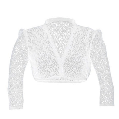 Women's White Base Lace Stitching Top