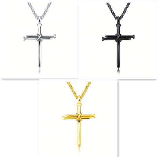 Iron Nail Cross Pendant