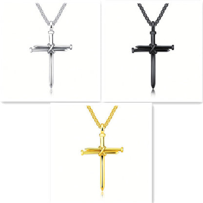 Iron Nail Cross Pendant