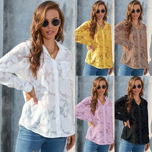 Women's Loose Top Casual Chiffon Shirt