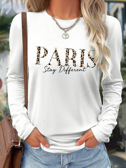 Women's Long Sleeved Versatile Round Neck