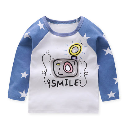 Children's Long Sleeve Casual Cartoon Round Neck Top