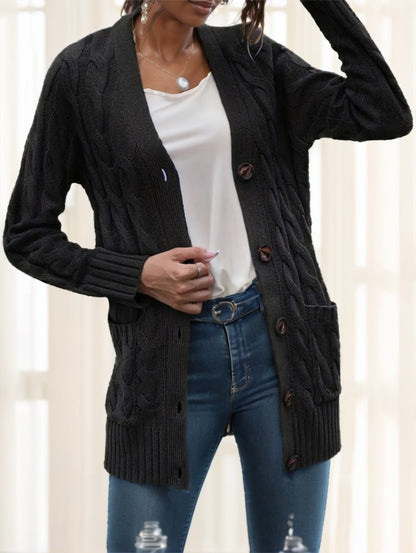 Women's Loose-Fit Cardigan With Double Buttons