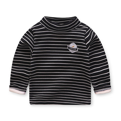 Children's plush warm long-sleeved t-shirt