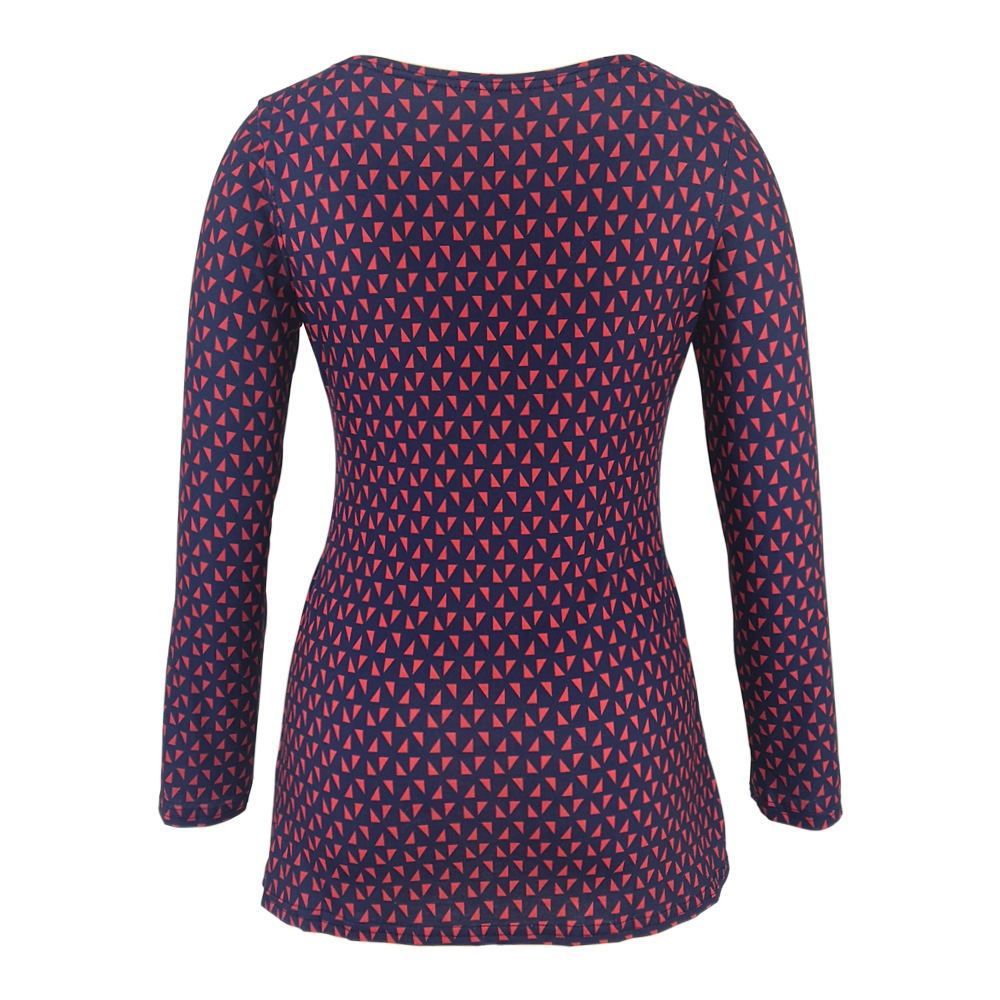 Maternity Deep V-neck print long sleeves