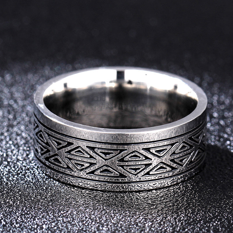 Triangle Titanium Ring 8mm Stainless Steel Ring