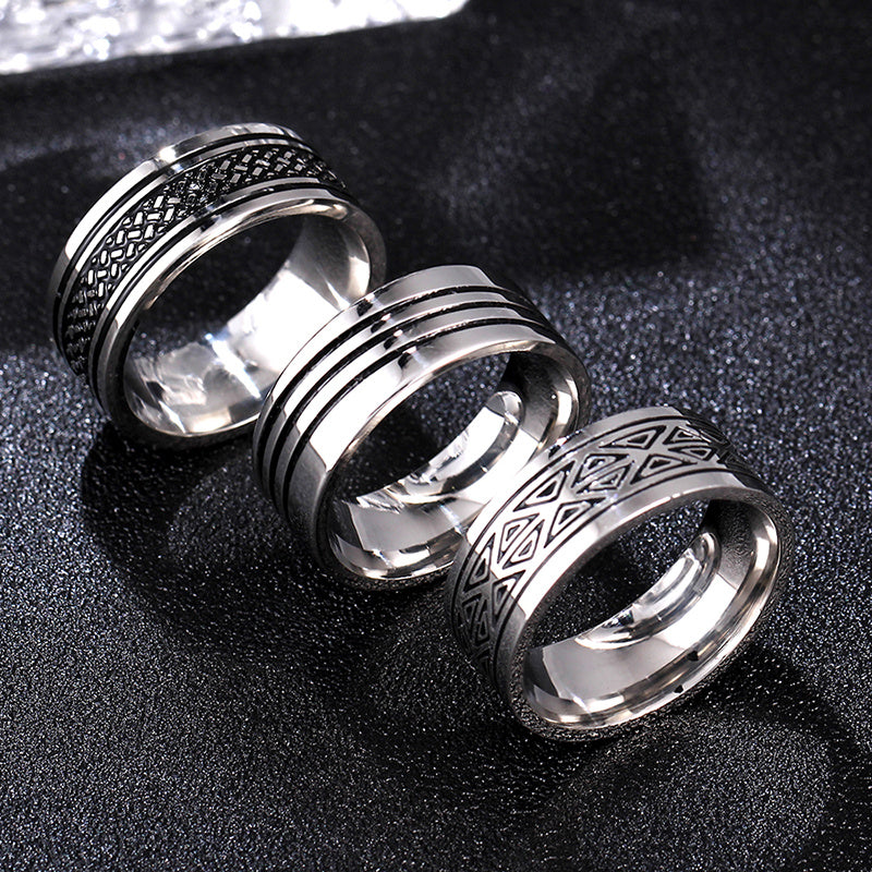 Triangle Titanium Ring 8mm Stainless Steel Ring