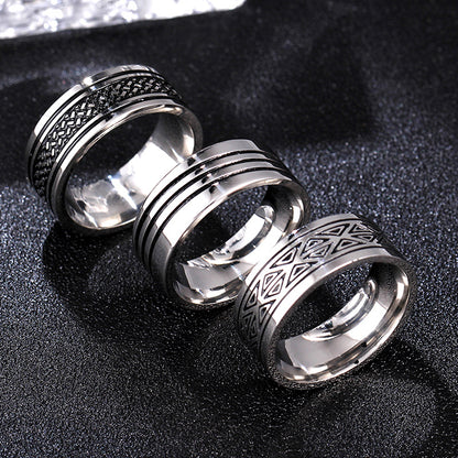Triangle Titanium Ring 8mm Stainless Steel Ring