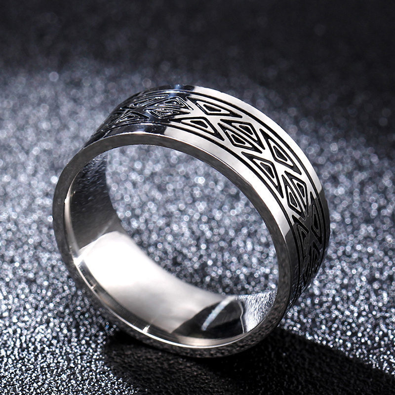 Triangle Titanium Ring 8mm Stainless Steel Ring