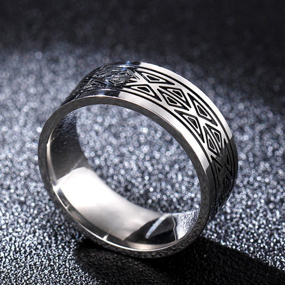 Triangle Titanium Ring 8mm Stainless Steel Ring