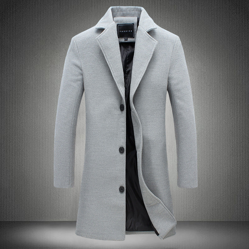 Mens Casual Business Woolen Coats