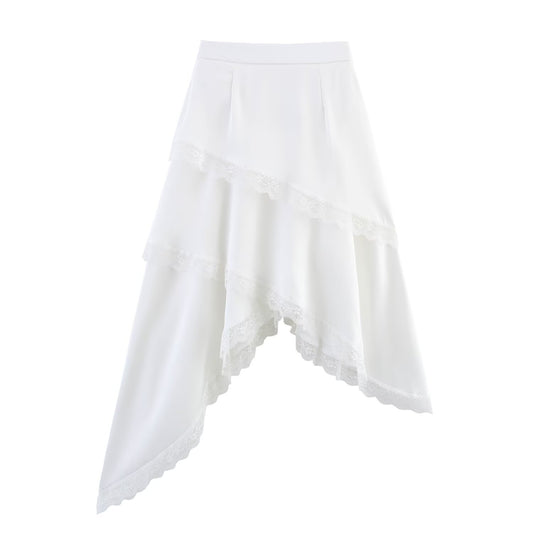 Woman's Lace Edge Tiered Skirt