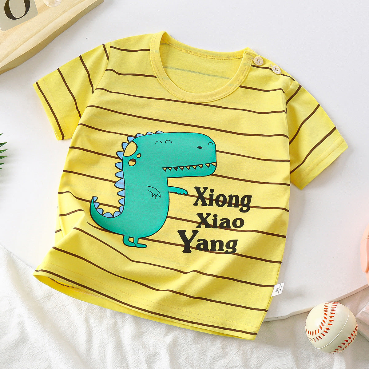 Children's Pure Cotton Cartoon Short-sleeved