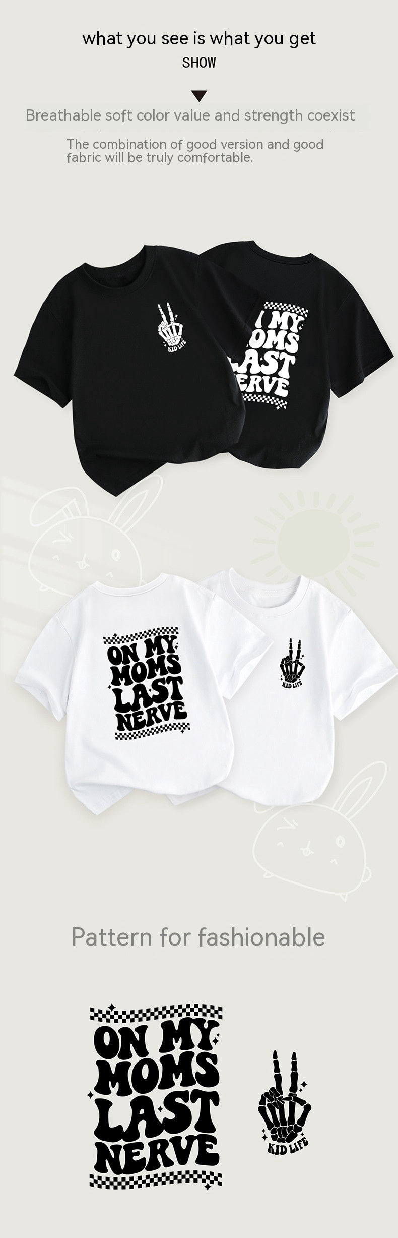 Casual Round Neck Children T-shirt
