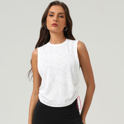 Jacquard Women Sleeveless Blouse Breathable