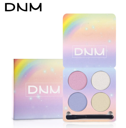 Four-color eye shadow set with brush