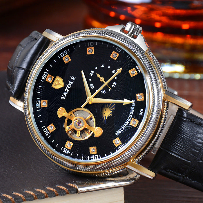 379 YAZOLE Mens Waterproof luminous mechanical watch