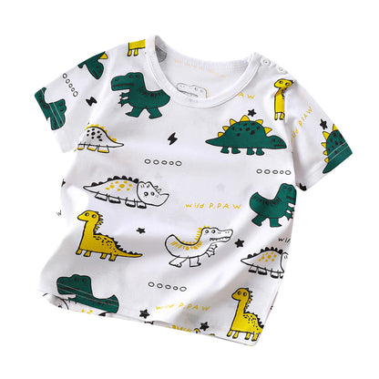Children's Pure Cotton Cartoon Short-sleeved