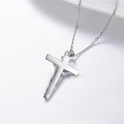 Silver Cross Necklace Clavicle Chain S925 Silver Pendant