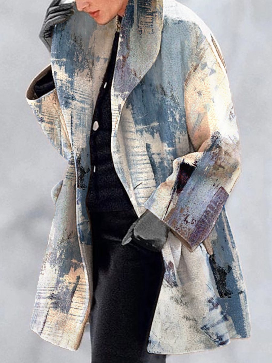 Women Lapel Woolen Fashion Jacket