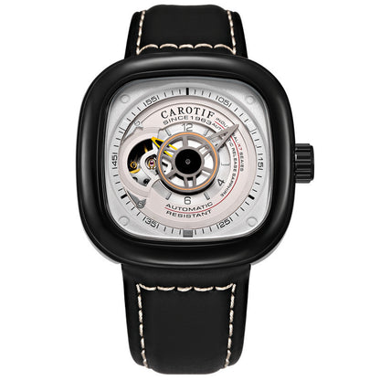 Mens hollow square dial watch