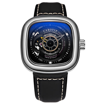 Mens hollow square dial watch