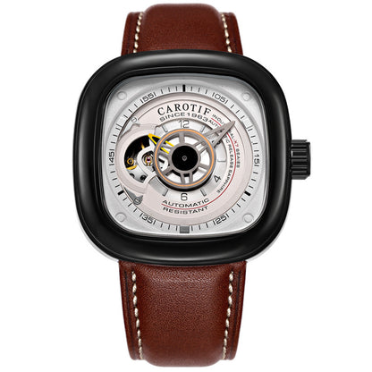 Mens hollow square dial watch