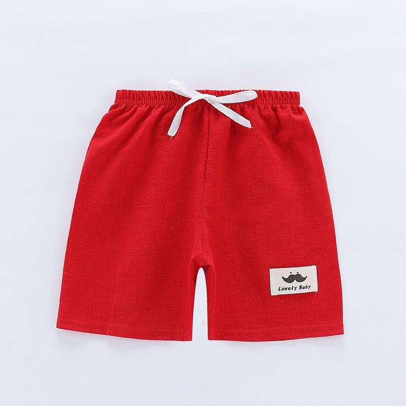 Children's Summer Thin Beach Slub Cotton Shorts