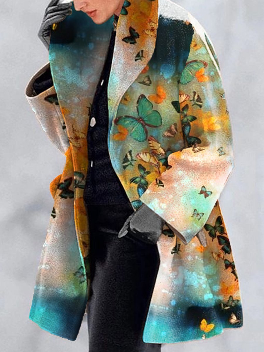 Women Lapel Woolen Fashion Jacket