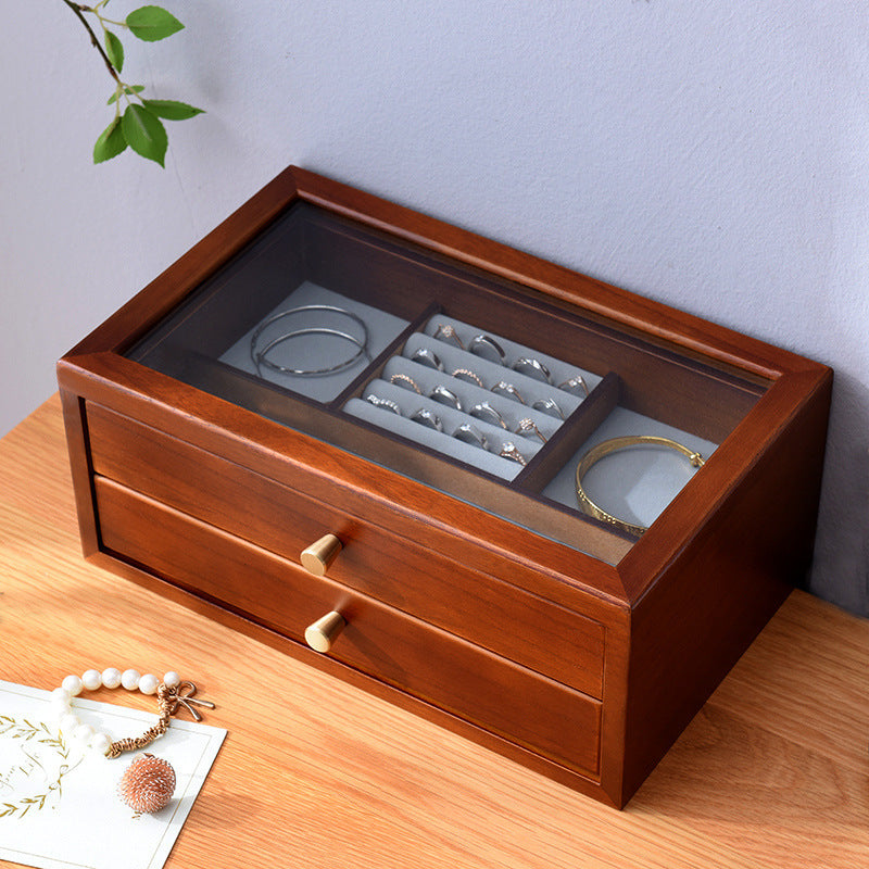 Wooden Jewelry Storage Makeup Box