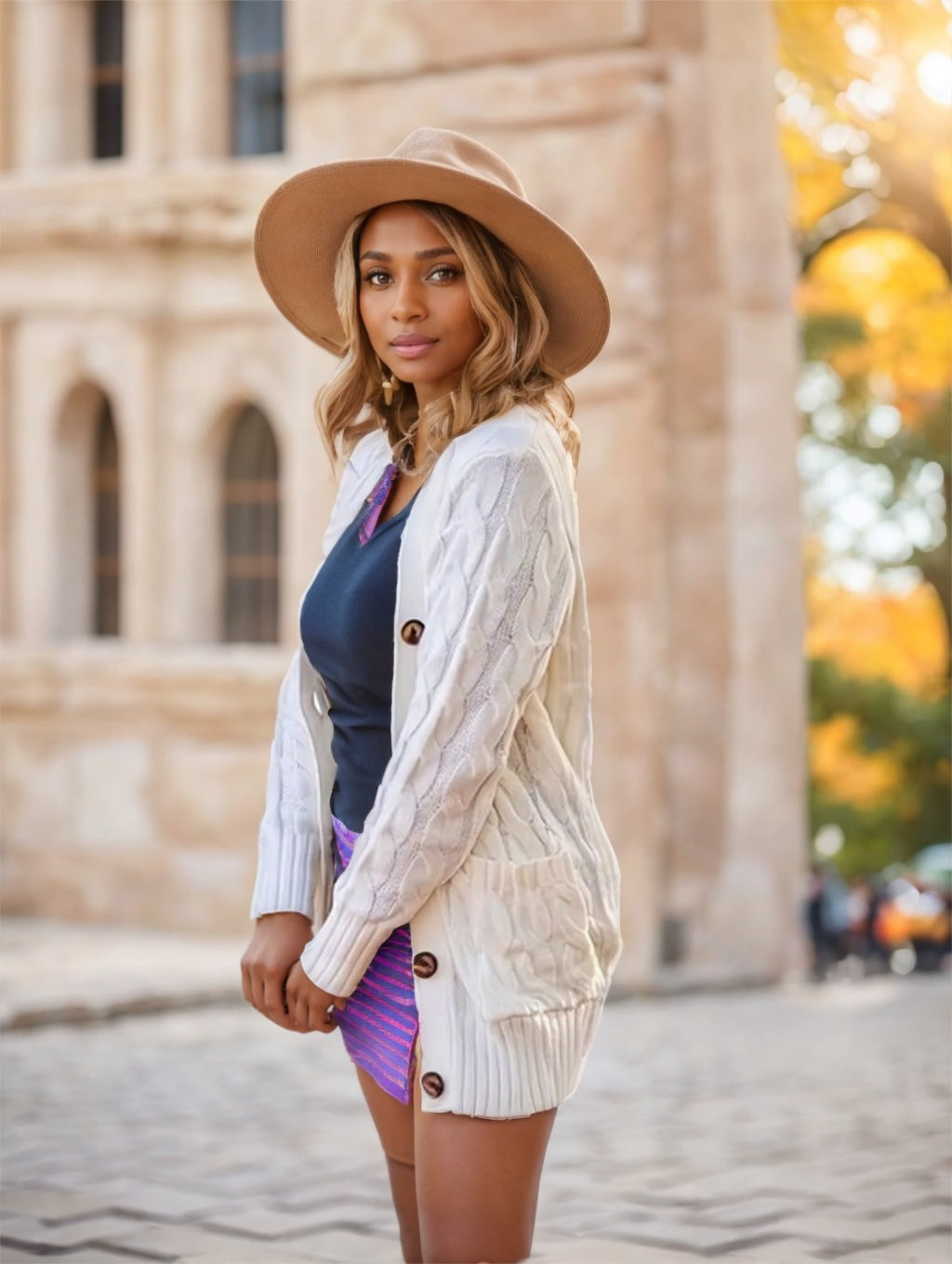 Women's Loose-Fit Cardigan With Double Buttons