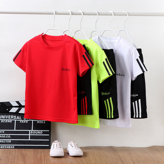 Two Piece Short Sleeved Shorts Primary School Casual Sports Suit