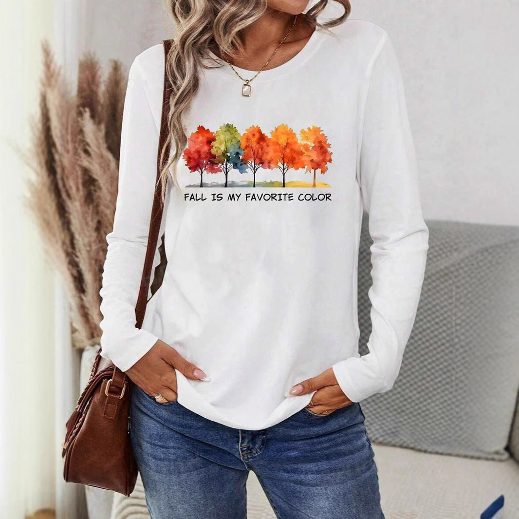 Women's Long Sleeved Versatile Round Neck