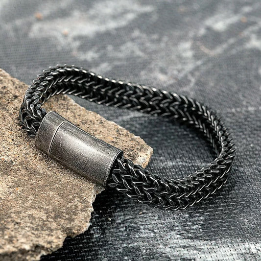 Black Vintage Mens Bracelet