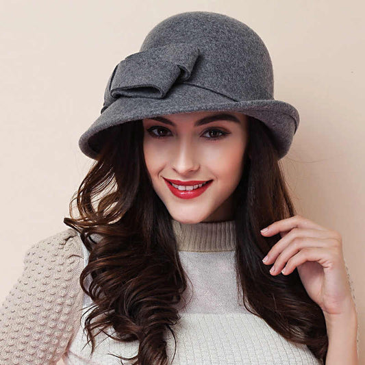 Women's French-style Elegant Retro Woolen Bowler Hat
